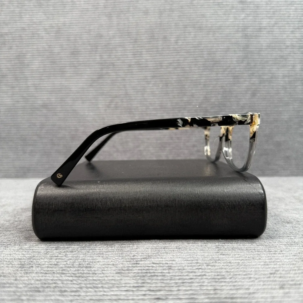 Christian Siriano Renee Eyeglasses Black White Marbled Tortoise Cat Eye Frames